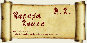 Mateja Ković vizit kartica